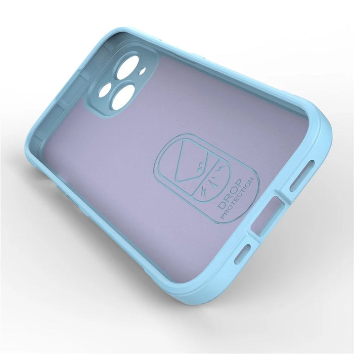 For iPhone 15 Plus Rugged Phone Back Cover Dustproof TPU Case Anti-drop Phone Shell - Baby Blue - 2