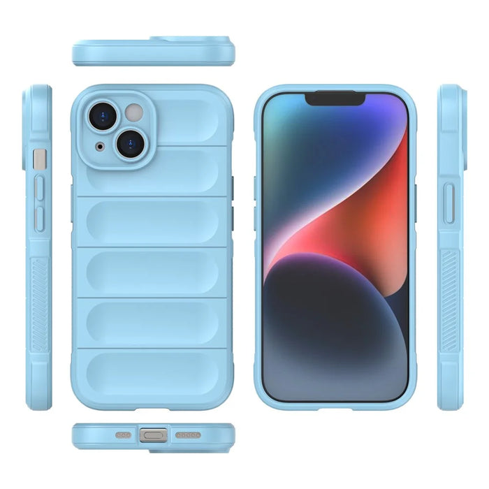 For iPhone 15 Plus Rugged Phone Back Cover Dustproof TPU Case Anti-drop Phone Shell - Baby Blue - 7