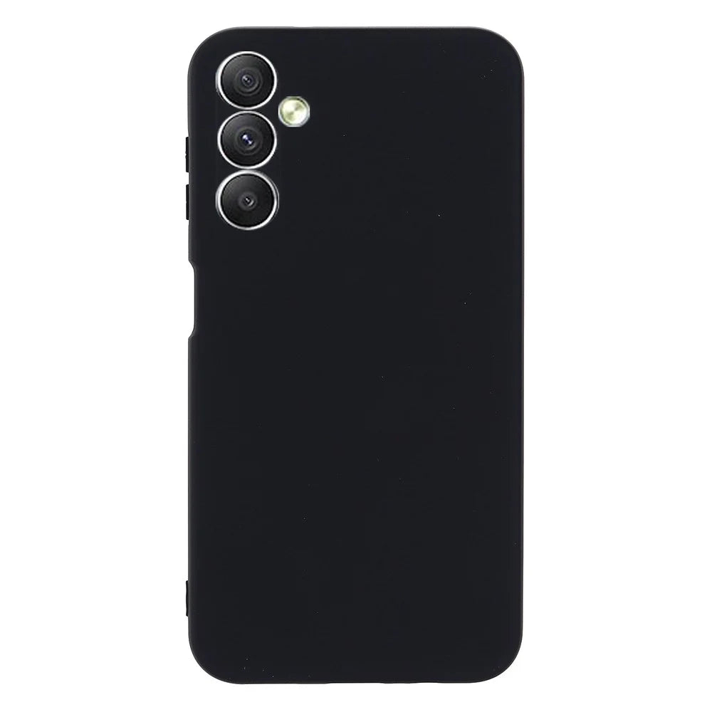 For Samsung Galaxy F34 5G / M34 5G Liquid Silicone Phone Case Soft Lining Shockproof Cover with Strap - Black - 3