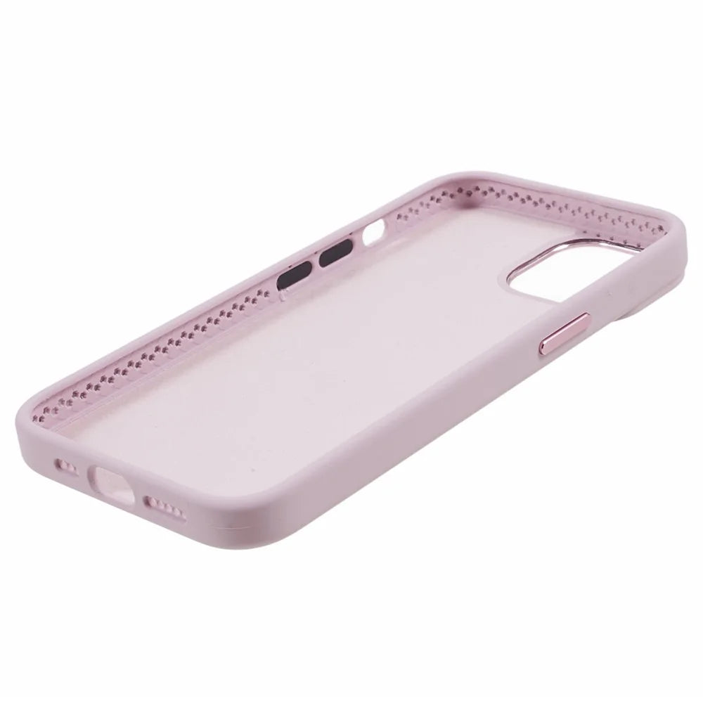 Phone Case for iPhone 15 Plus Liquid Silicone+PC Anti-scratch Cover with Metal Lens Frame - Morandi Pink - 7