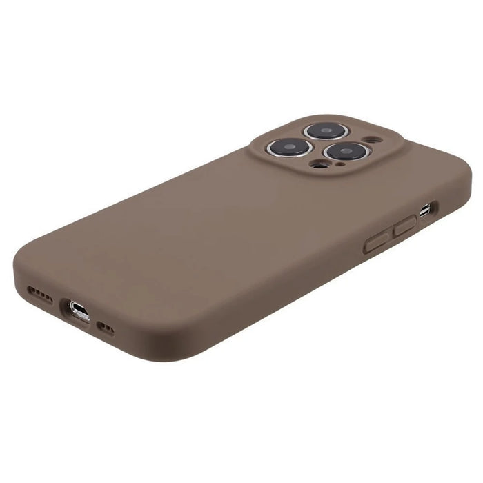 Precise Cutout Phone Case for iPhone 12 Pro 6.1 inch Shockproof Liquid Silicone+PC Phone Cover - Khaki - 4