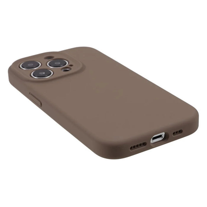Precise Cutout Phone Case for iPhone 12 Pro 6.1 inch Shockproof Liquid Silicone+PC Phone Cover - Khaki - 5
