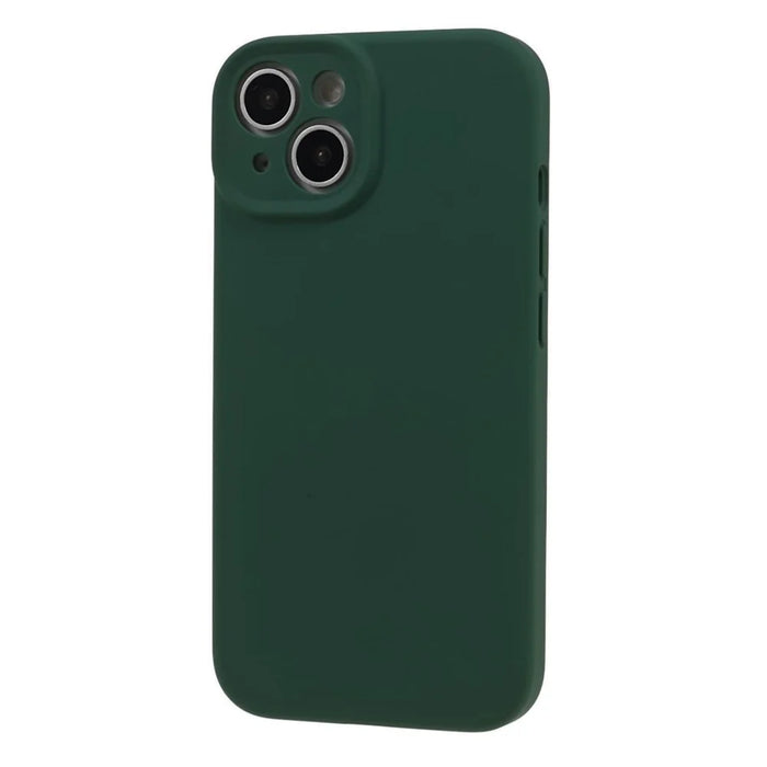 For iPhone 15 Plus Precise Cutout Liquid Silicone+PC Phone Case Mobile Phone Protective Cover - Army Green - 3