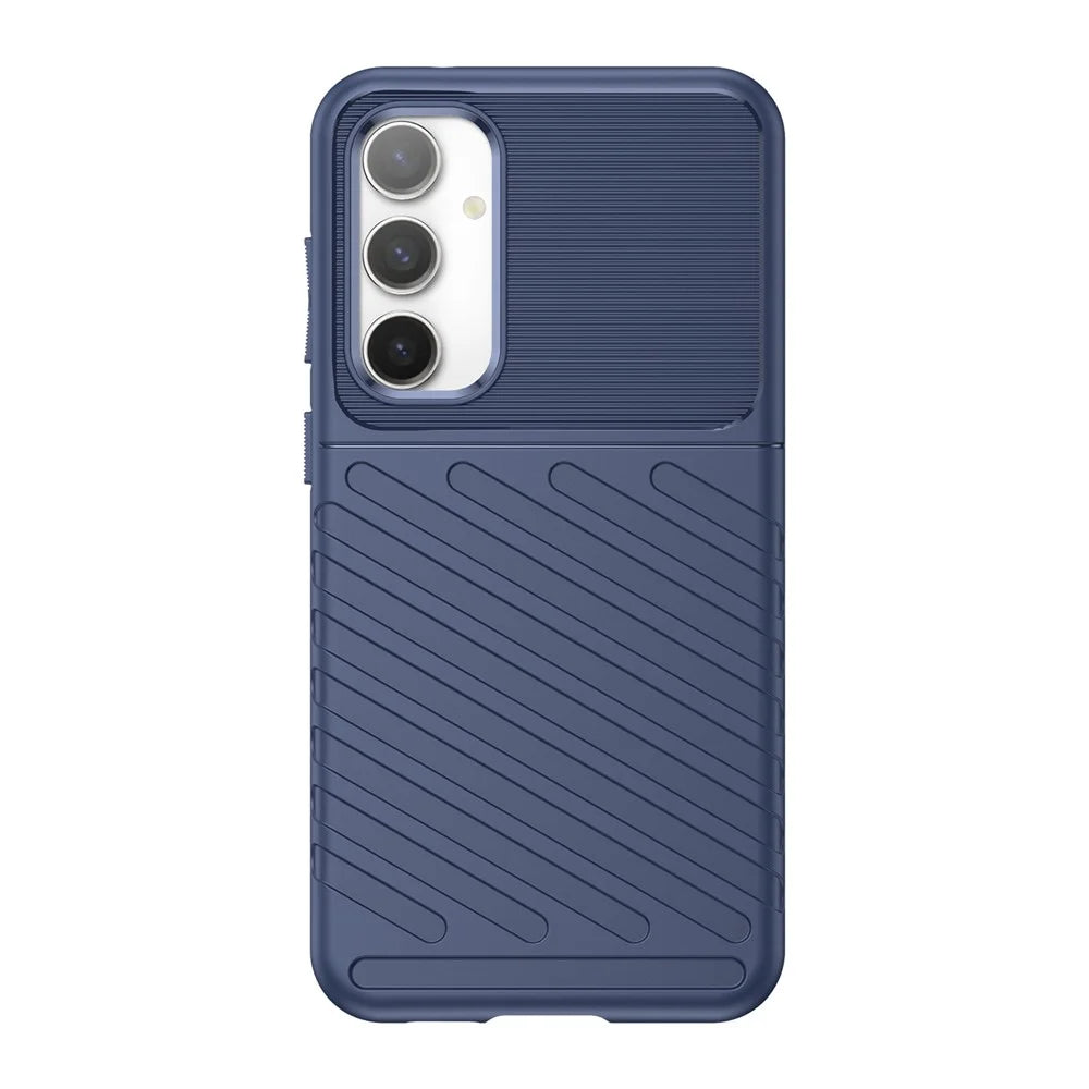 Thicken TPU Phone Case for Samsung Galaxy S23 FE , Thunder Series Twill Texture Protective Cover - Blue - 2