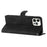 For iPhone 15 Pro Anti-drop Phone Case Flower Imprinted Leather Wallet Stand Cover - Black - 4
