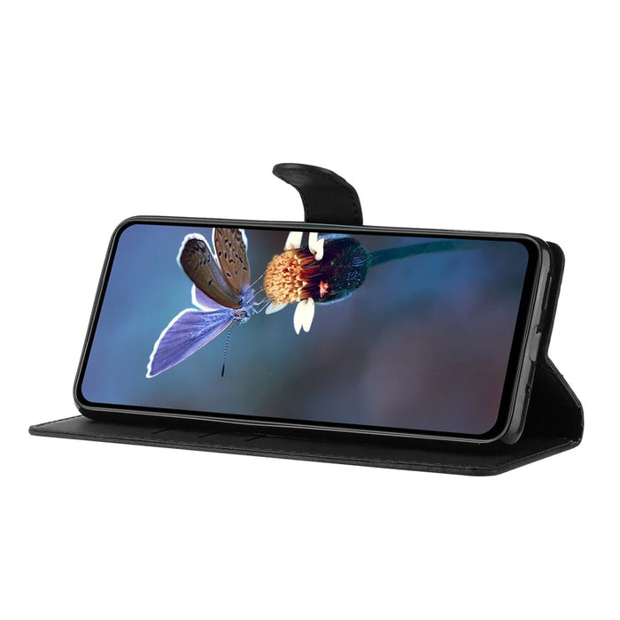 For iPhone 15 Pro Max Flower Imprinted Leather Phone Case Anti-drop Wallet Stand Cover - Black - 3
