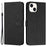 For iPhone 15 Plus Heart Imprinted Phone Leather Case Wallet Stand Phone Cover - Black - 1
