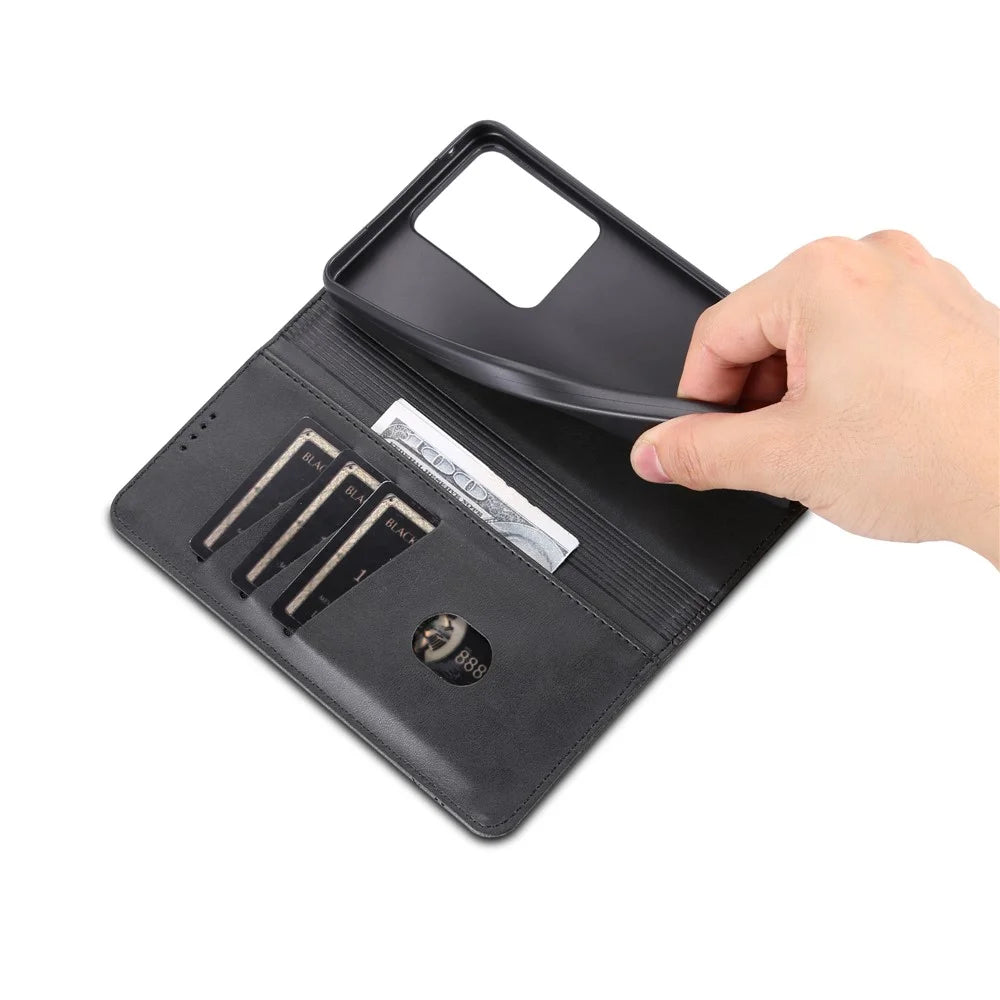 AZNS For vivo S17 5G / S17 Pro 5G Wallet PU Leather Case Cowhide Texture Phone Cover with Stand - Black - 5