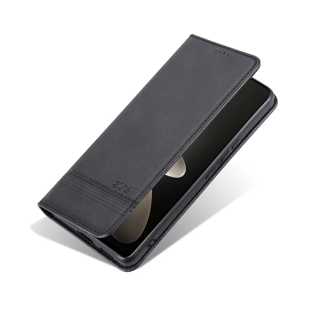 AZNS For vivo S17 5G / S17 Pro 5G Wallet PU Leather Case Cowhide Texture Phone Cover with Stand - Black - 6