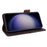 For Samsung Galaxy S23 FE Anti-Scratch PU Leather Wallet Stand Phone Case Hardware Decor Protective Cover - Coffee - 3