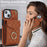 For iPhone 15 RFID Blocking Phone Case Multiple Card Slots Ring Kickstand PU Leather+TPU Fall-proof Cover - Brown - 5