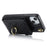 For iPhone 15 Plus RFID Blocking Phone Back Guard Case Multiple Card Slots Ring Kickstand PU Leather+TPU Cover - Black - 3