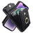 For iPhone 15 Plus RFID Blocking Phone Back Guard Case Multiple Card Slots Ring Kickstand PU Leather+TPU Cover - Black - 4