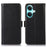 For OnePlus Nord CE3 5G RFID Blocking Wallet Stand Cover Genuine Cow Leather  Anti-drop Phone Case - Black - 1