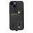 ABEEL Style 01 For iPhone 15 Plus Litchi Texture Kickstand Card Holder Back Case PU Leather+TPU+PC Phone Cover - Black - 1