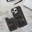 ABEEL Style 01 For iPhone 15 Plus Litchi Texture Kickstand Card Holder Back Case PU Leather+TPU+PC Phone Cover - Black - 3