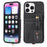ABEEL Style 01 For iPhone 15 Plus Litchi Texture Kickstand Card Holder Back Case PU Leather+TPU+PC Phone Cover - Black - 4