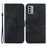 For Nokia G22 7-Shape Imprinted Phone Cover Flip Leather Wallet Stand Anti-drop Case - Black - 1