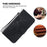 For iPhone 15 Pro Max Imprinted 7-Shape Pattern Shell PU Leather Phone Case Stand Cover Wallet Flip Phone Cover - Black - 4