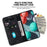 For iPhone 14 Smartphone Case Stand Imprinted Pattern PU Leather Folio Flip Wallet Cover - Black - 3