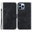 Slim-Fit Cover for iPhone 13 Pro Max , Stand Imprinted Pattern Wallet PU Leather Shockproof Phone Case - Black - 1