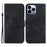 For iPhone 13 Pro 6.1 inch PU Leather Wallet Case 7-Shape Imprinted Phone Cover with Stand - Black - 1