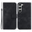 For Samsung Galaxy S23 Full Protection Leather Case 7-Shape Imprinted Wallet Stand Phone Cover - Black - 1