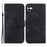 For Samsung Galaxy A04e 4G / F04 4G / M04 4G 7-Shape Imprinted Phone Case Anti-fall Leather Wallet Stand Shell - Black - 1