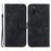 For Samsung Galaxy A03s (166.5mm) 7-Shape Imprinted PU Leather Phone Case Wallet Stand Cover - Black - 1
