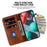For Wiko Y82 Imprinted 7-Shape Pattern Leather Phone Case Flip Stand Wallet Cover - Brown - 2