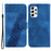 For Samsung Galaxy A53 5G PU Leather Anti-collision Cover 7-Shape Imprinted Phone Case with Wallet Stand - Dark Blue - 1