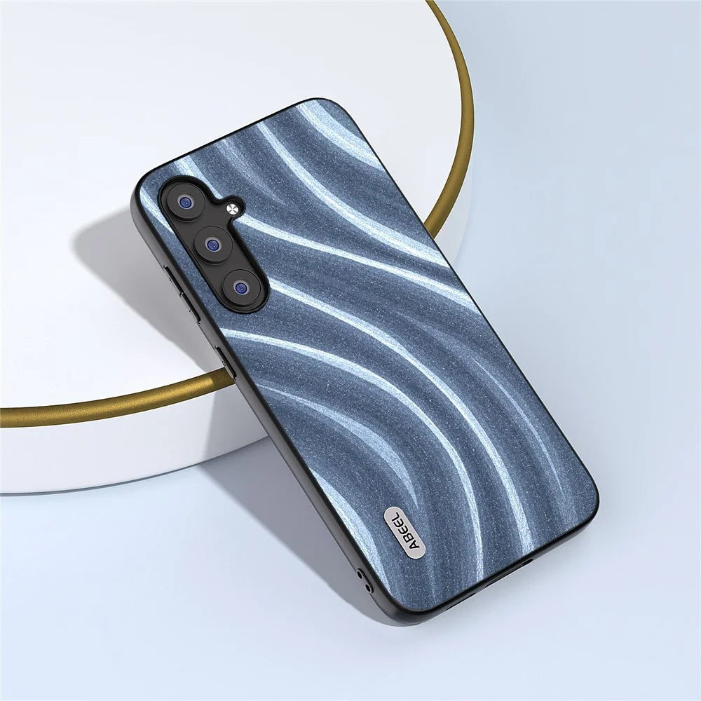 ABEEL Milky Way Series for Samsung Galaxy S23 FE Phone Cover PU Leather Coated PC+TPU Case - Blue - 2