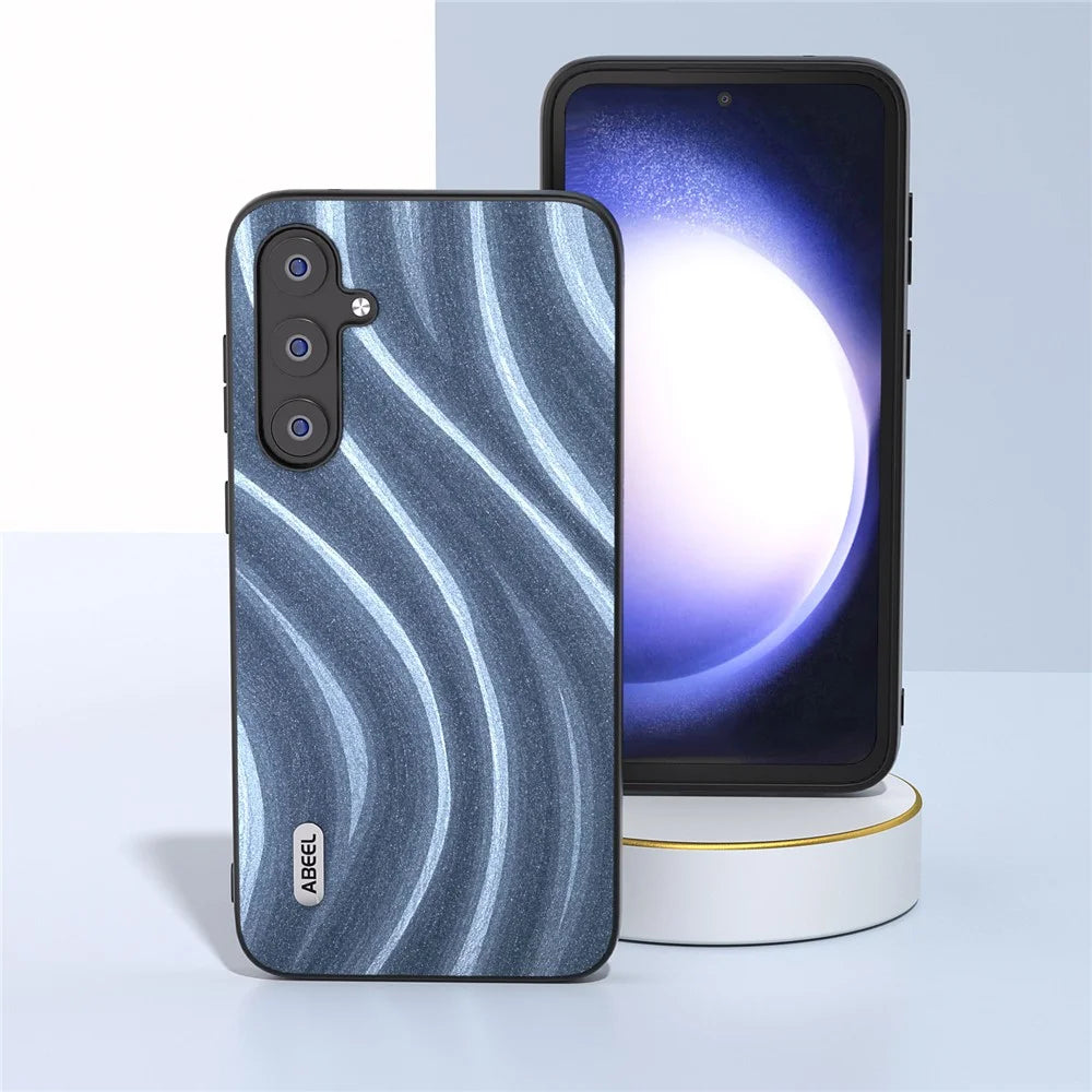 ABEEL Milky Way Series for Samsung Galaxy S23 FE Phone Cover PU Leather Coated PC+TPU Case - Blue - 4