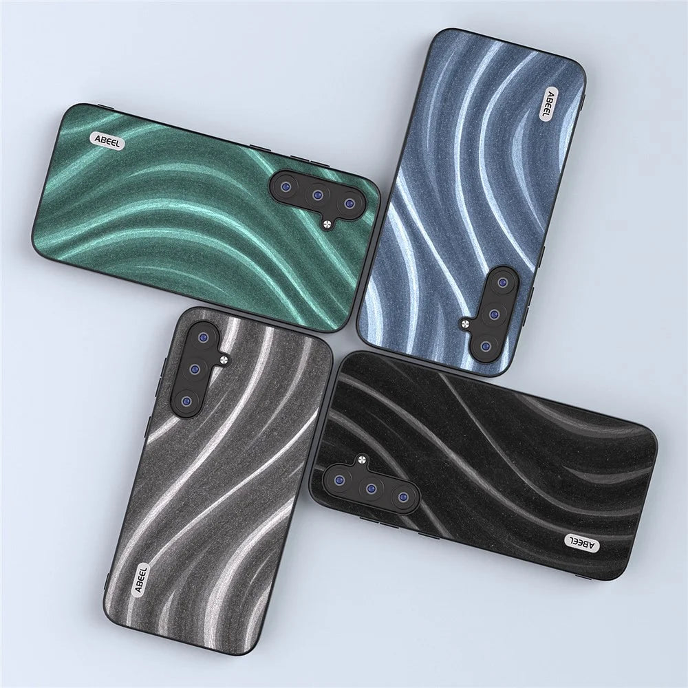 ABEEL Milky Way Series for Samsung Galaxy S23 FE Phone Cover PU Leather Coated PC+TPU Case - Blue - 5