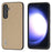 ABEEL For Samsung Galaxy S23 FE Phone Cover Litchi Texture Cowhide Leather Coated PC+TPU Case - Khaki - 1