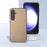 ABEEL For Samsung Galaxy S23 FE Phone Cover Litchi Texture Cowhide Leather Coated PC+TPU Case - Khaki - 4