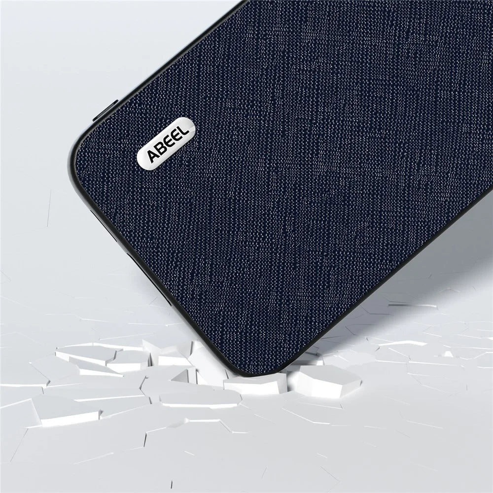 ABEEL For Samsung Galaxy S23 FE Cross Texture Cowhide Leather Coating Phone Case TPU+PC Cover - Blue - 3