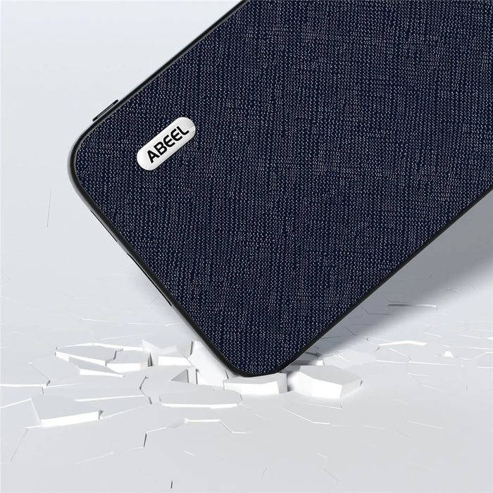 ABEEL For Samsung Galaxy S23 FE Cross Texture Cowhide Leather Coating Phone Case TPU+PC Cover - Blue - 3