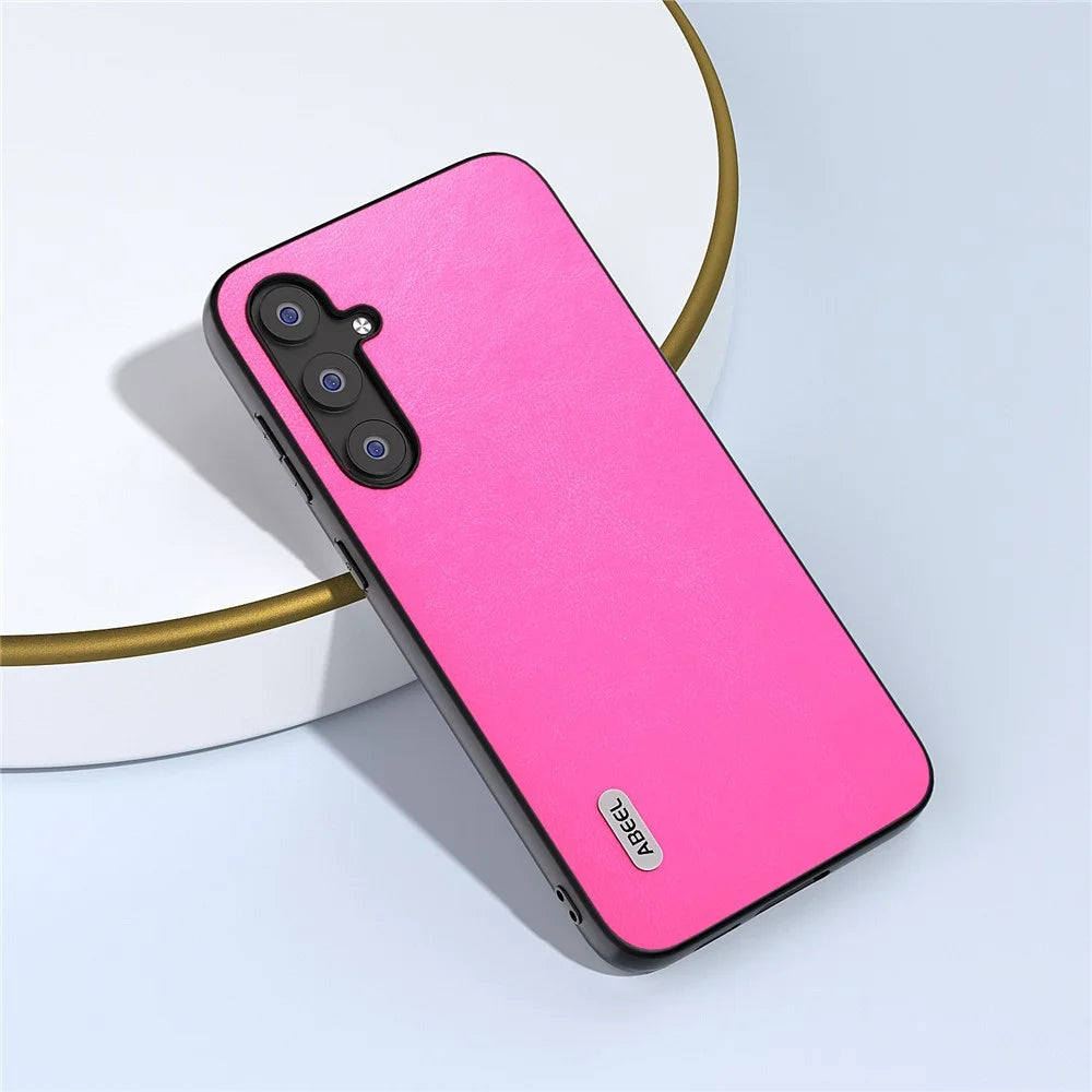 ABEEL Anti-scratch Phone Case for Samsung Galaxy S23 FE , Textured PU Leather+TPU+PC Cover - Rose - 2