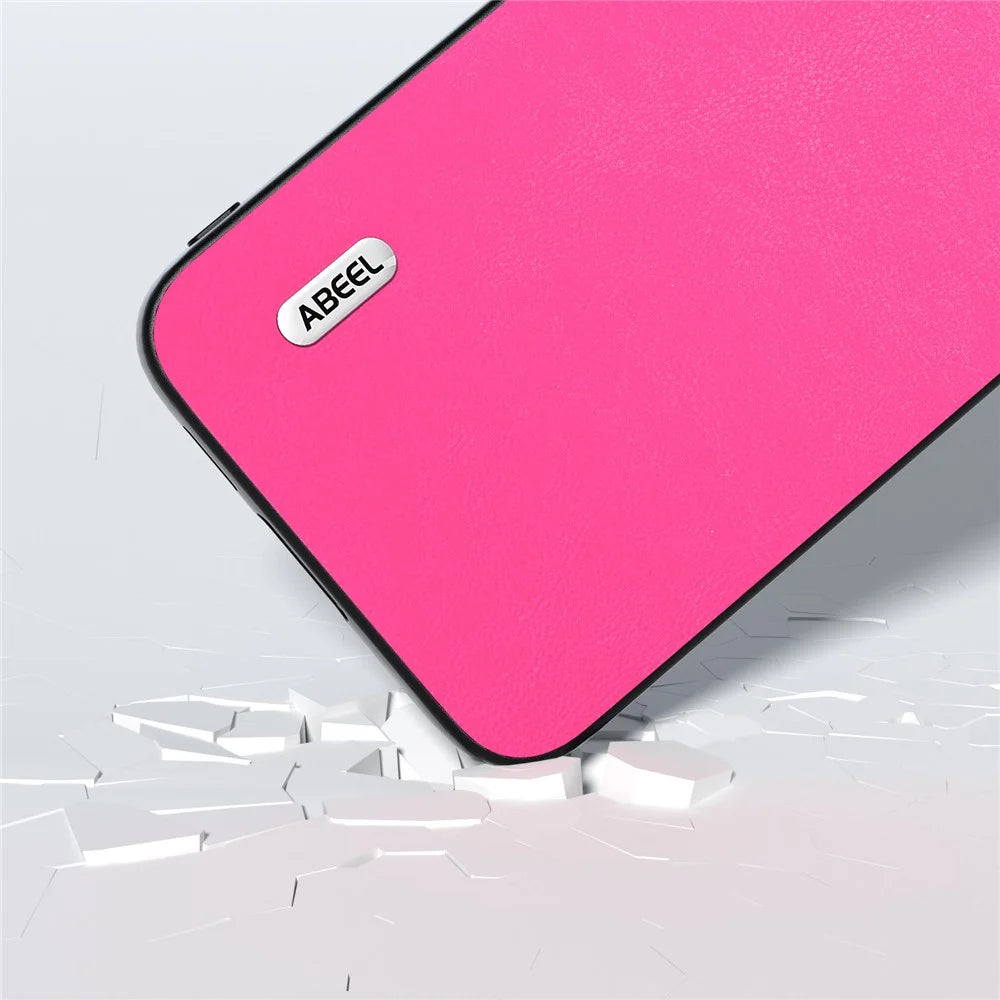 ABEEL Anti-scratch Phone Case for Samsung Galaxy S23 FE , Textured PU Leather+TPU+PC Cover - Rose - 3
