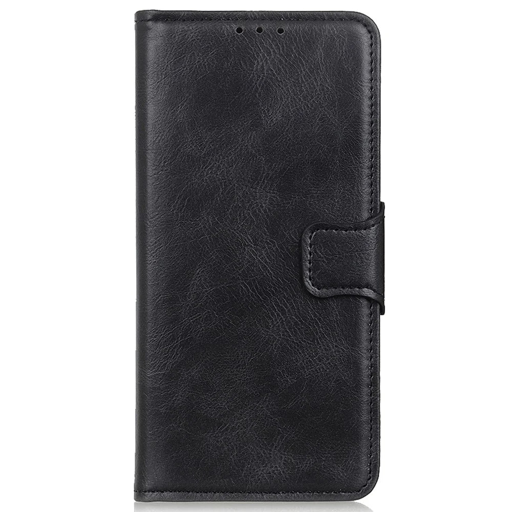 For Samsung Galaxy F34 5G / M34 5G Crazy Horse Texture PU Leather Wallet Case Stand Flip Cell Phone Cover - Black - 6