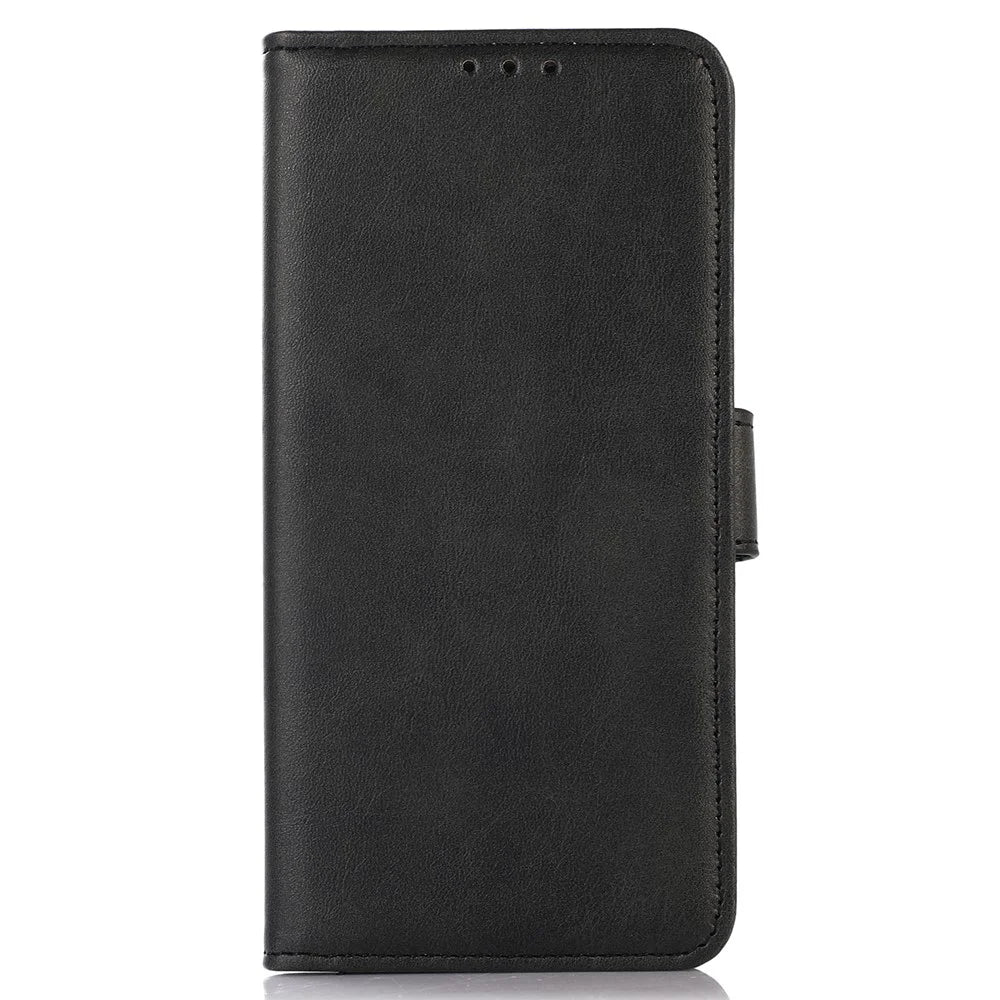 For Samsung Galaxy F34 5G / M34 5G Phone Stand Shell Cowhide Texture Phone Wallet Case PU Leather Cover - Black - 6