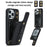 For iPhone 15 Pro Max Card Slots Kickstand Case PU Leather Coated TPU Phone Cover with Shoulder Strap - Black - 3