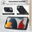 For iPhone 15 Pro Max Card Slots Kickstand Case PU Leather Coated TPU Phone Cover with Shoulder Strap - Black - 7