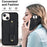 Card Holder Shell for iPhone 15 , Kickstand Case PU Leather Coated TPU Phone Cover with Shoulder Strap - Black - 6