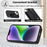 Card Holder Shell for iPhone 15 , Kickstand Case PU Leather Coated TPU Phone Cover with Shoulder Strap - Black - 7
