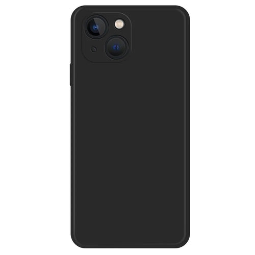 Rubberized Phone Case for iPhone 15 , Fiber Lining Straight Edge Anti-Scratch TPU Phone Cover - Black - 1