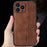 AZNS For iPhone 15 Pro Max Mobile Phone Case PU Leather Coated TPU Imprinted Pattern Protection Cover - Purple - 4