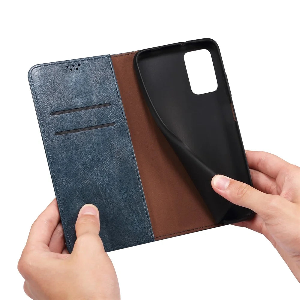 For OnePlus Nord 3 5G / Ace 2V Wallet Case Waxy Crazy Horse Texture Cell Phone Cover Stand PU Leather Phone Shell - Blue - 5