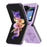 For Samsung Galaxy Z Flip5 5G PU Leather + PC Phone Case Butterfly Pattern Imprinted Shockproof Cover - Purple - 2